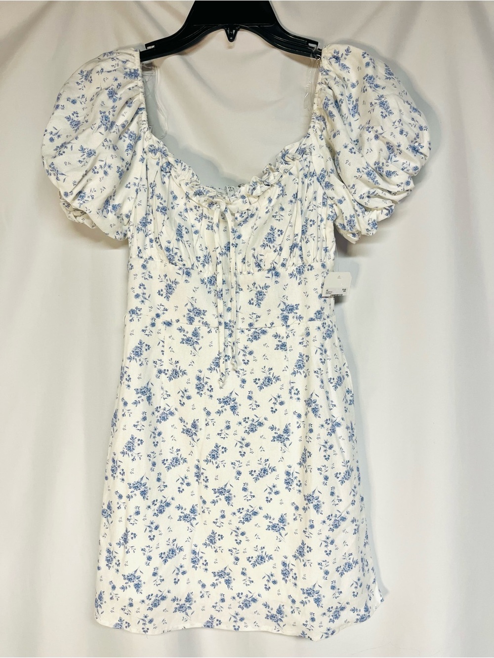 Altar'd State White Mini Dress with Blue Floral Print - NWT - Picture 2 of 12